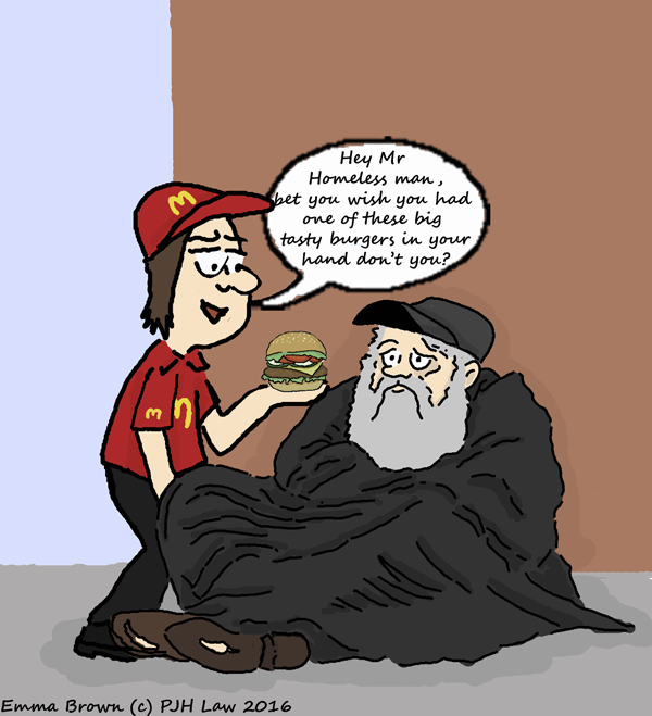 Lighter side of the news – McDonald’s bully sacked for taunting homeless man with burger