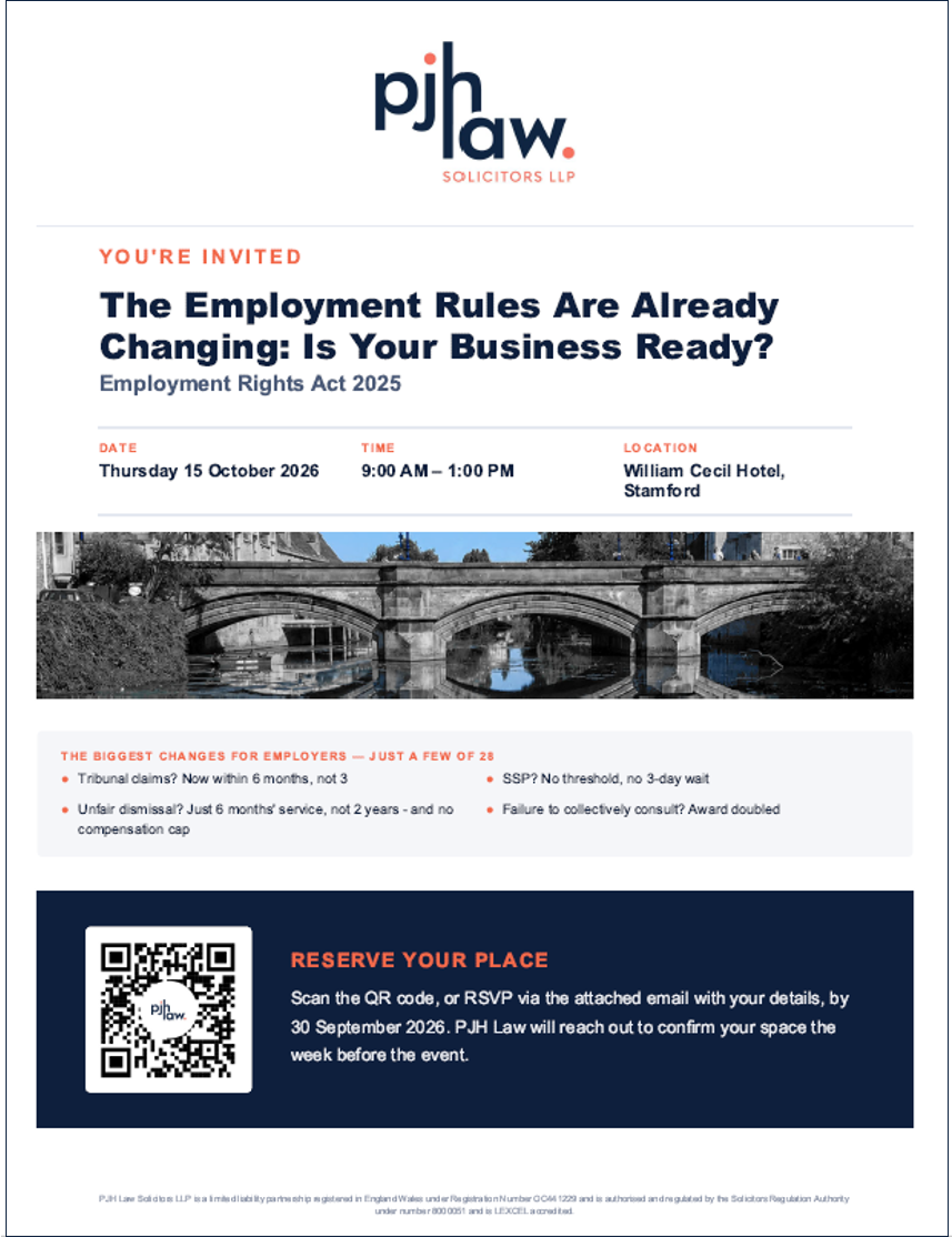 Invitation to the “How the Employment Rights Act 2025 Will Affect Employers” Seminar